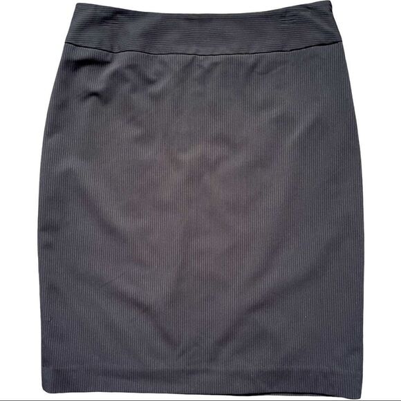 Liz Claiborne Black Pinstripe Career Pencil Skirt Sz 8 - Picture 1 of 10